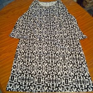 Tacera Black and White Pattterned Dress